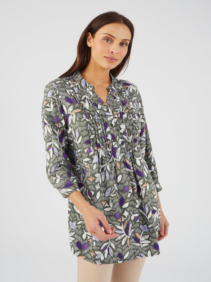Tunique pure viscose fluide et souple - Damart Kaki - Kiabi