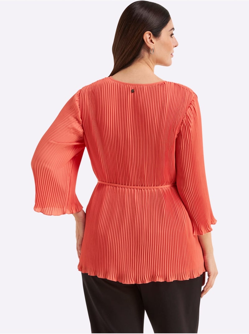 Tunique Qualité Plissée Tendance - Taille Standard - Sheego Corail - Kiabi