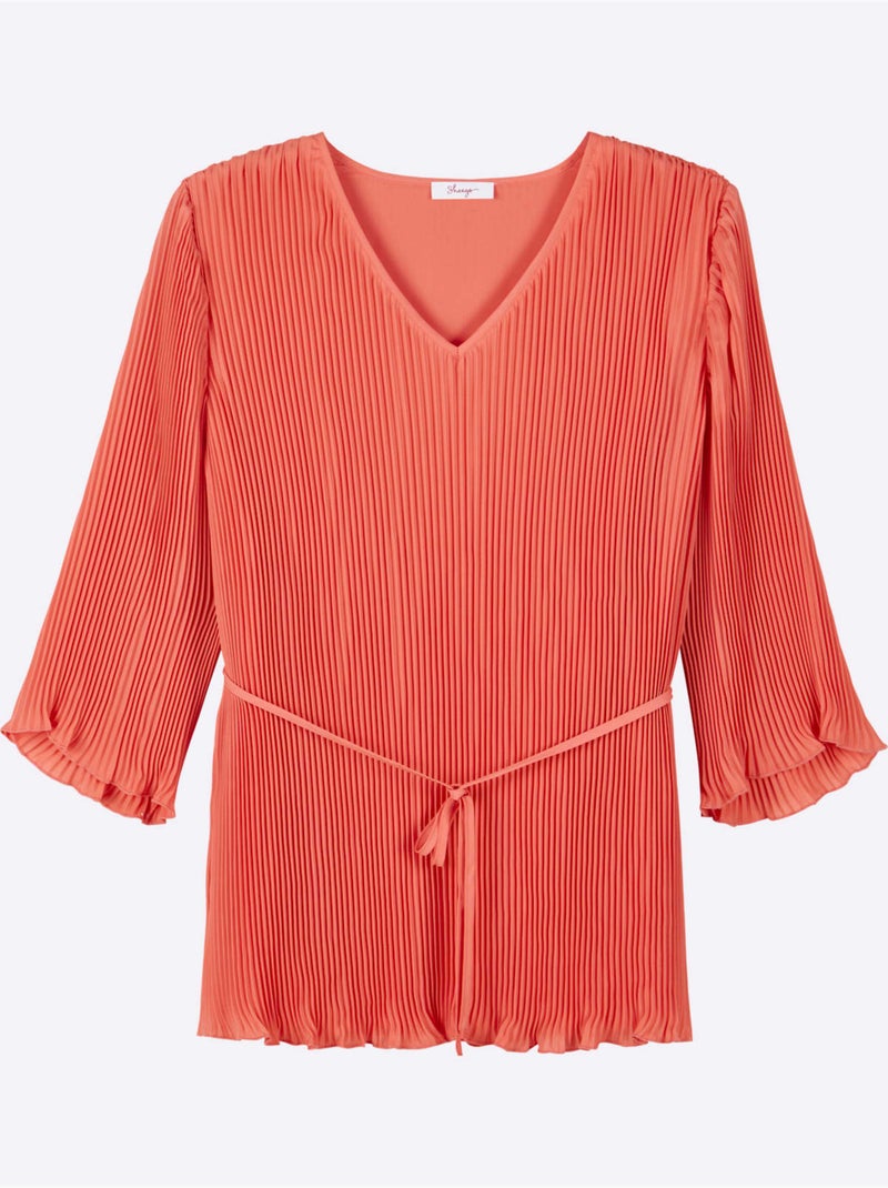 Tunique Qualité Plissée Tendance - Taille Standard - Sheego Corail - Kiabi