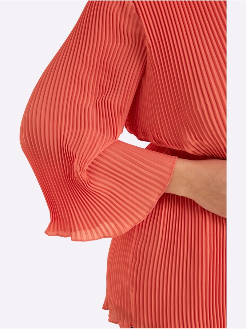 Tunique Qualité Plissée Tendance - Taille Standard - Sheego Corail - Kiabi