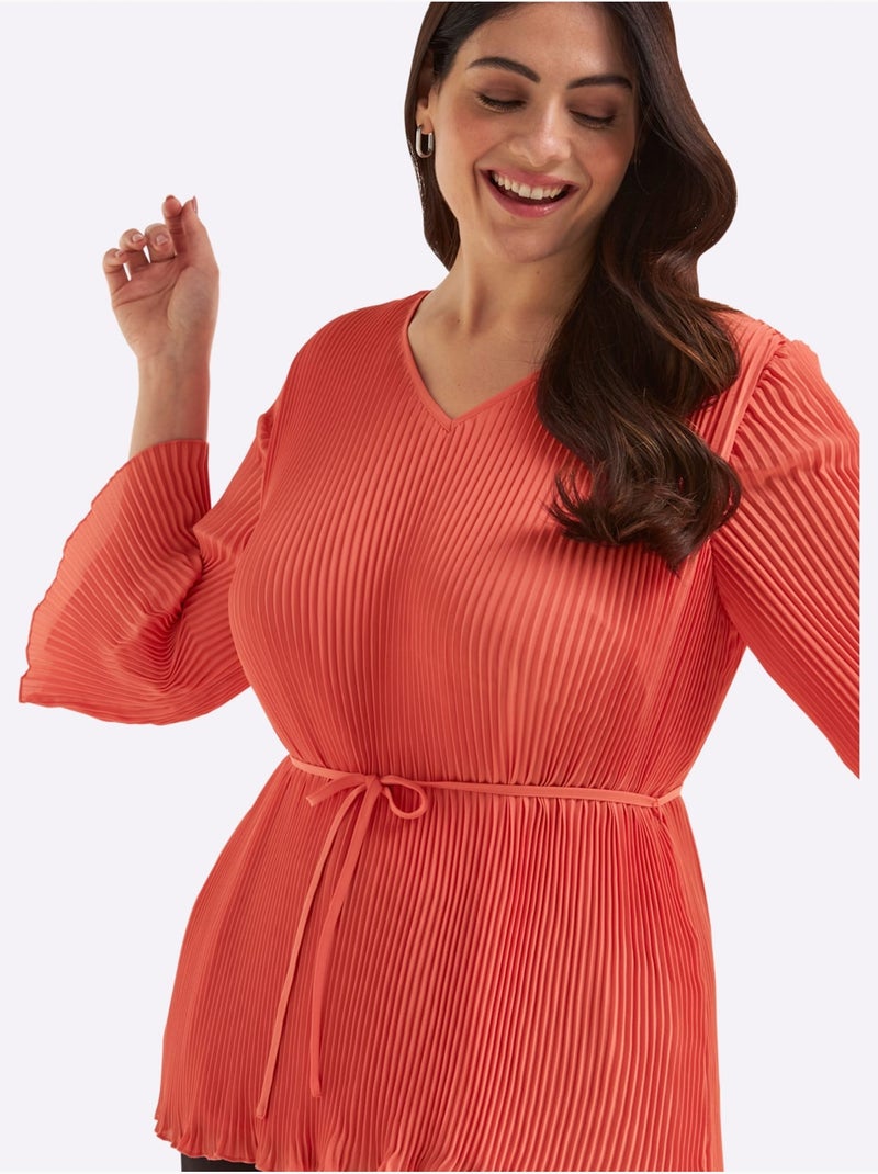 Tunique Qualité Plissée Tendance - Taille Standard - Sheego Corail - Kiabi
