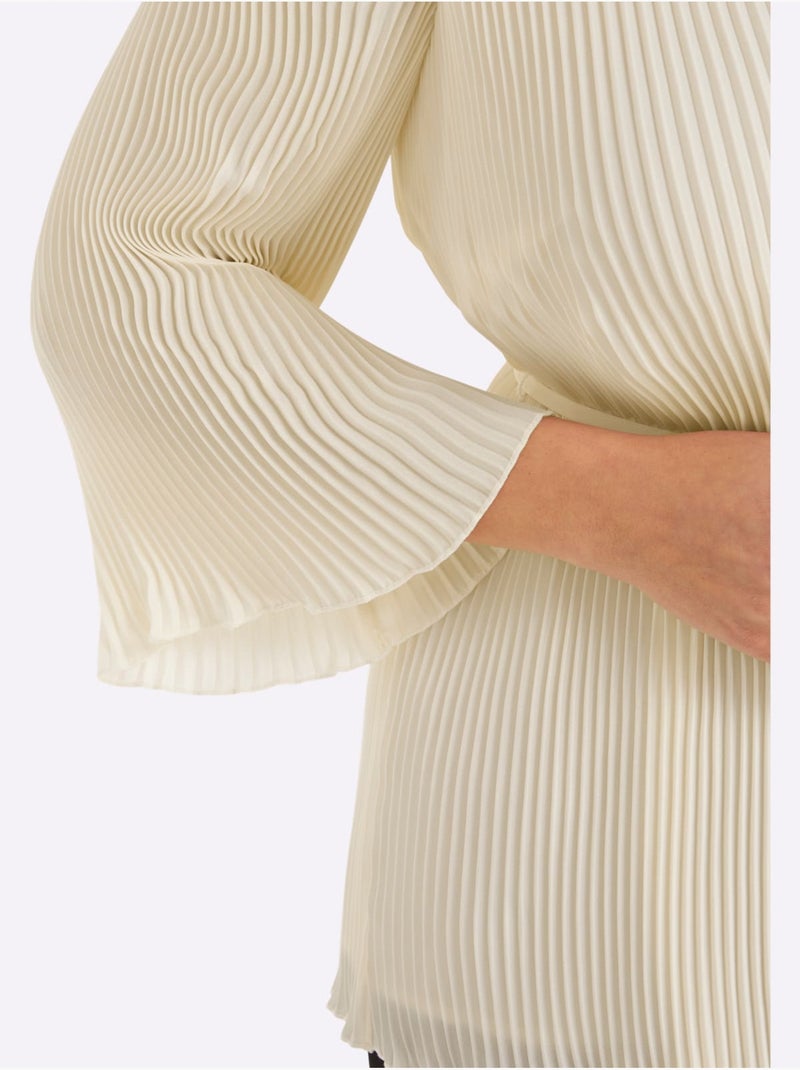 Tunique Qualité Plissée Tendance - Taille Standard - Sheego Ivoire - Kiabi