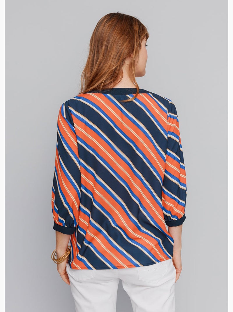 Tunique rayures fantaisie - afibel Marine/Rouge - Kiabi