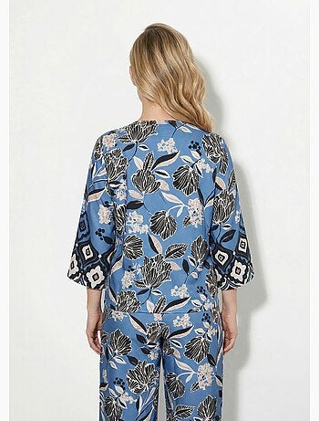 Tunique satinée, motif fleurs d'Orient - AFIBEL