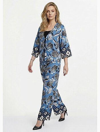 Tunique satinée, motif fleurs d'Orient - AFIBEL