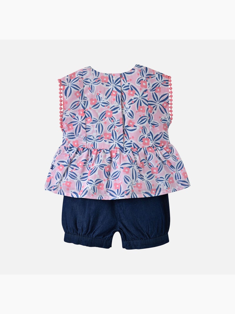TUNIQUE SHORT ELLIE VOILE BEBE Bleu - Kiabi