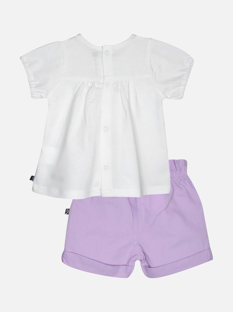 TUNIQUE SHORT GRITTIE BEBE Blanc - Kiabi