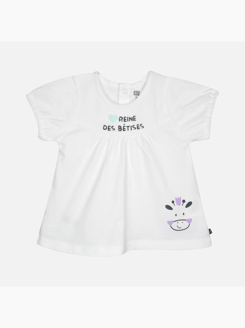 TUNIQUE SHORT GRITTIE BEBE Blanc - Kiabi