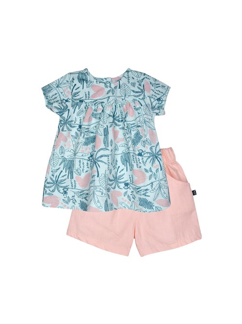 TUNIQUE SHORT OMBELINE MANCHES COURTES SUCRE D'ORGE - Kiabi