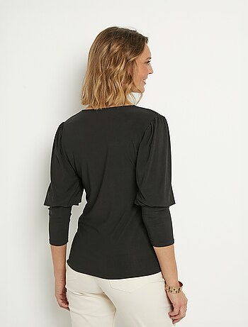 Tunique stretch décolleté carré manches 3/4