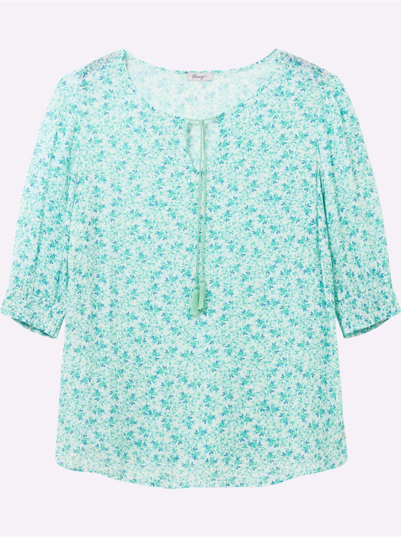 Tunique Viscose - Taille Standard - Sheego Bleu Ecru - Kiabi
