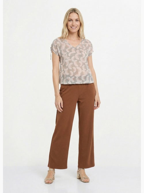 Tunique voile fil métallisé motif ginkgo - Afibel - Kiabi