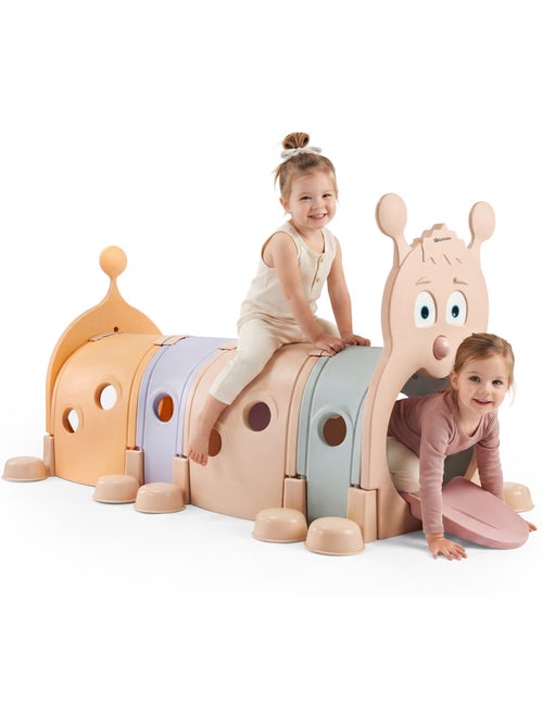 Tunnel de Jeu Modulable Chenille en PEHD et PP 4 Segments Dim 190x105 cm - Kiabi