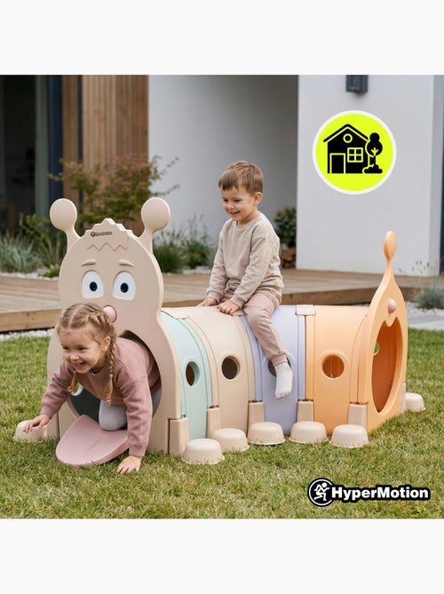 Tunnel de Jeu Modulable Chenille en PEHD et PP 4 Segments Dim 190x105 cm - Kiabi