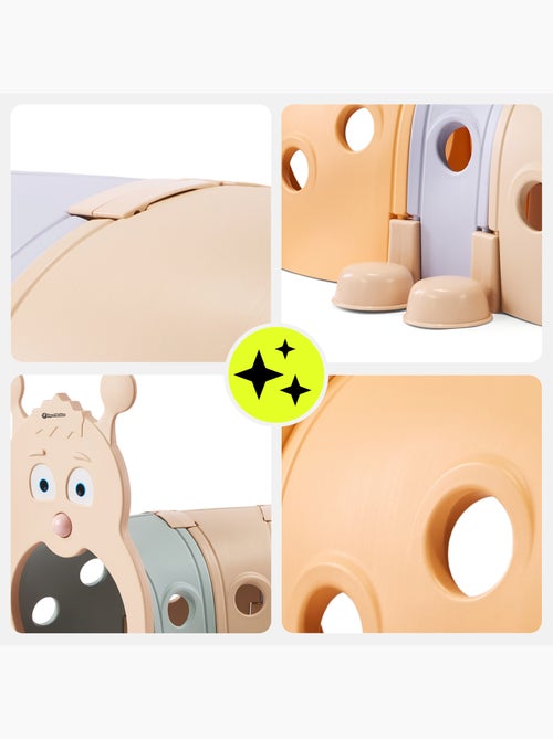 Tunnel de Jeu Modulable Chenille en PEHD et PP 4 Segments Dim 190x105 cm - Kiabi