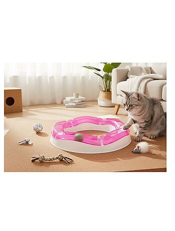 Tunnel interactif pour chat avec balle