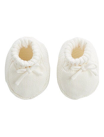 Turban bébé et chaussons en tricot Hello Baby
