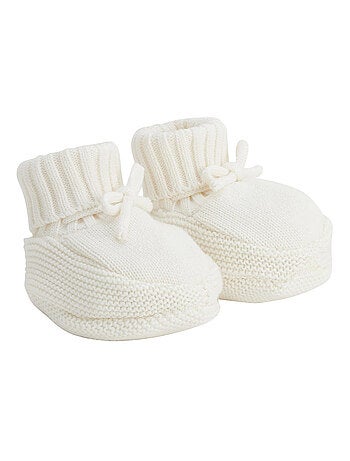 Turban bébé et chaussons en tricot Hello Baby