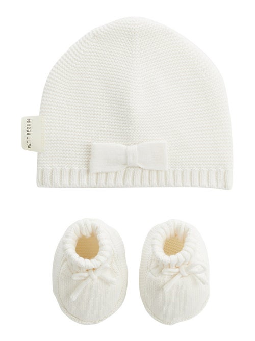 Turban bébé et chaussons en tricot Hello Baby - Kiabi