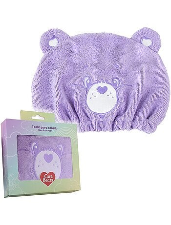 Turban cheveux enfant Bisounours en microfibre : séchage rapide
