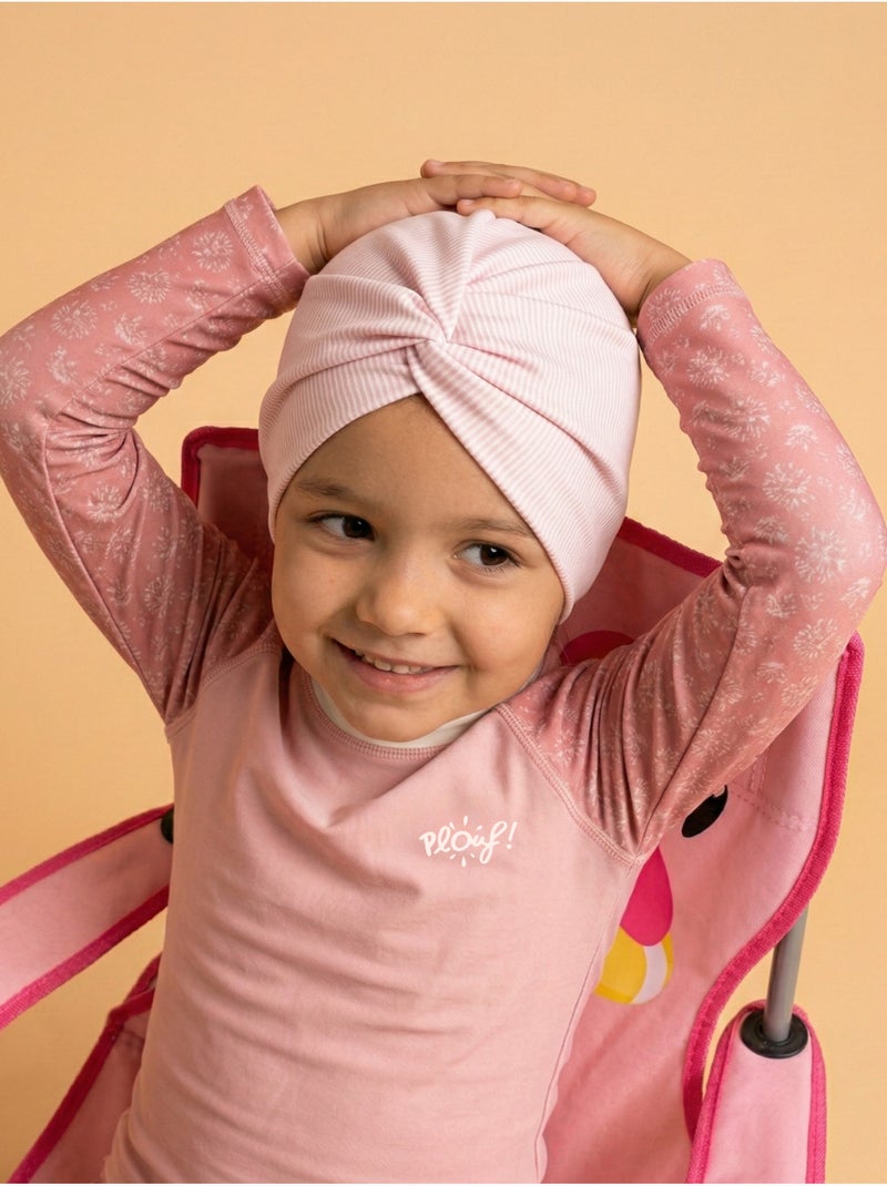 Turban de bain Anti-UV Fille Rayé Bleu Rose Bleu - Kiabi