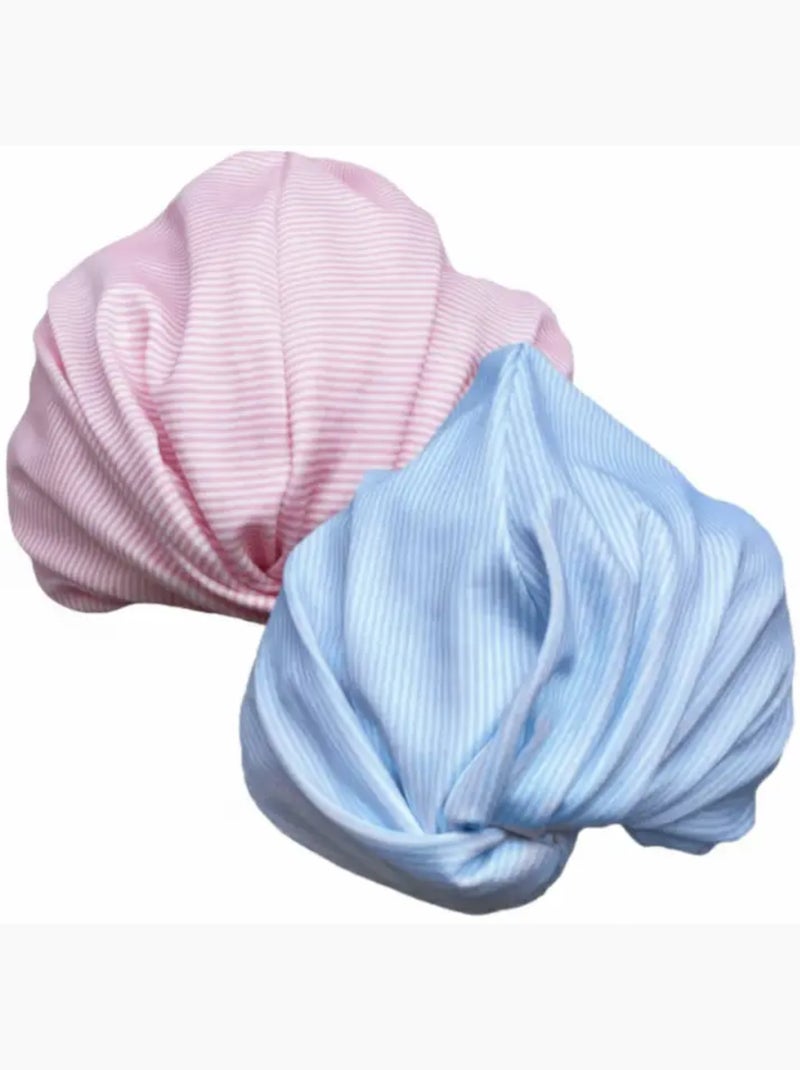 Turban de bain Anti-UV Fille Rayé Bleu Rose Bleu - Kiabi