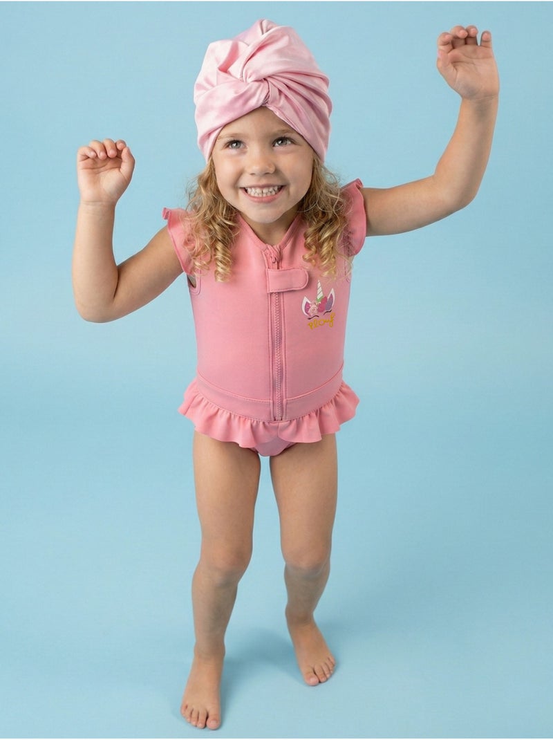 Turban de bain Anti-UV Fille Rosy Blanc Rose clair - Kiabi