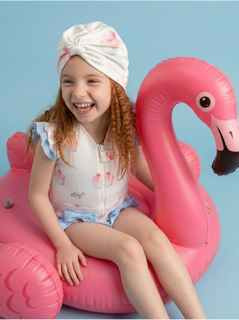 Turban de bain réversible Anti-UV Fille Charlotte Blanc - Kiabi