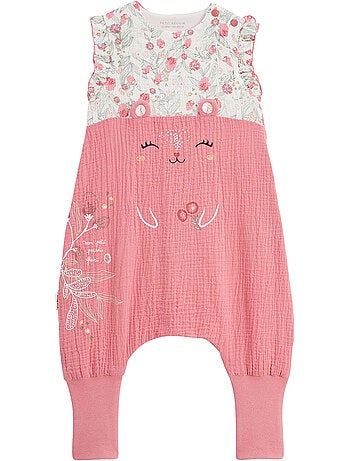 Turbulette d'été en gaze de coton avec pieds retroussables Anaelle