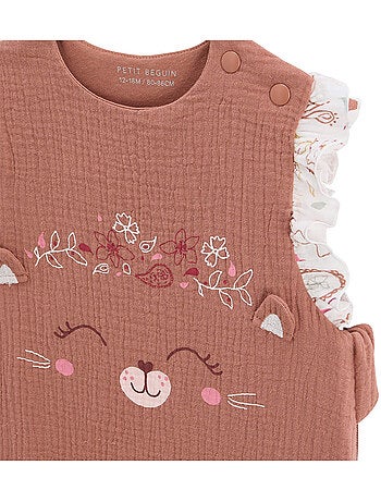 Turbulette d'été en gaze de coton avec pieds retroussables Arizona