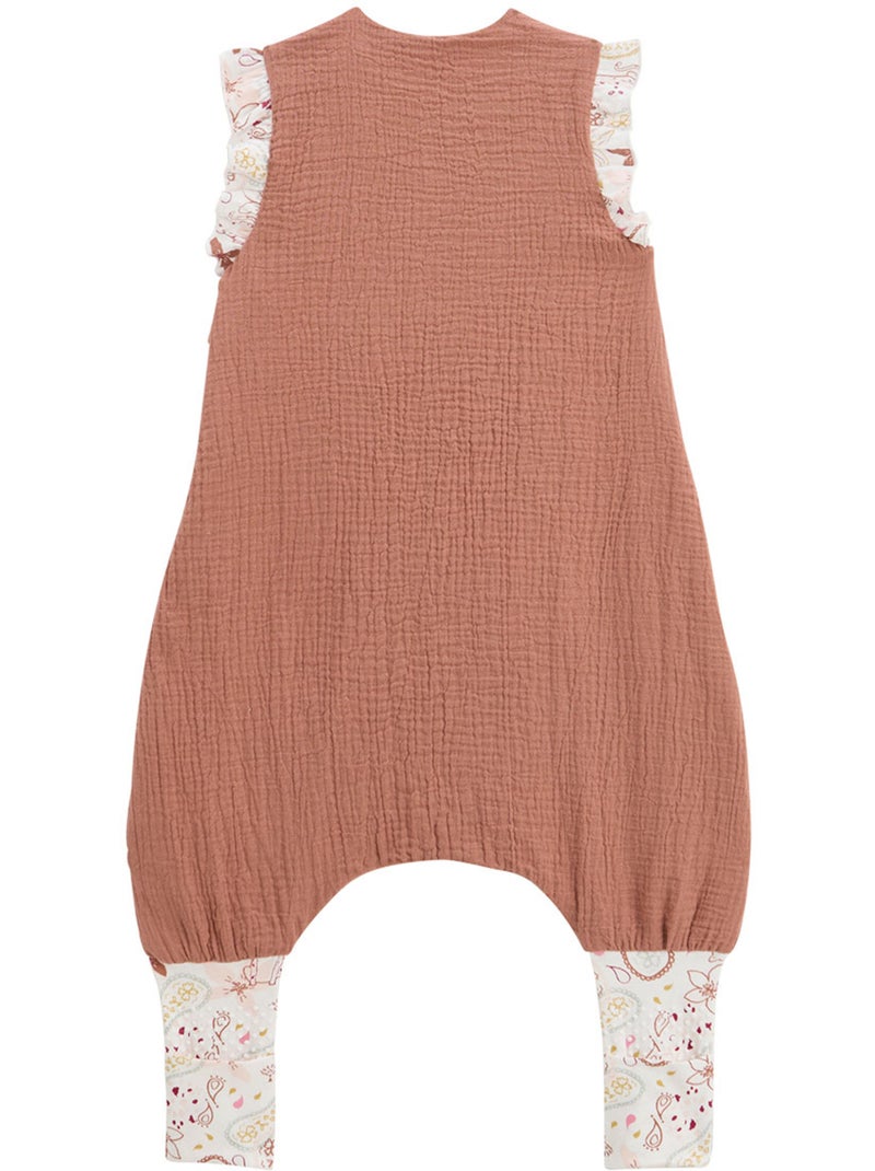 Turbulette d'été en gaze de coton avec pieds retroussables Arizona Rose foncé - Kiabi