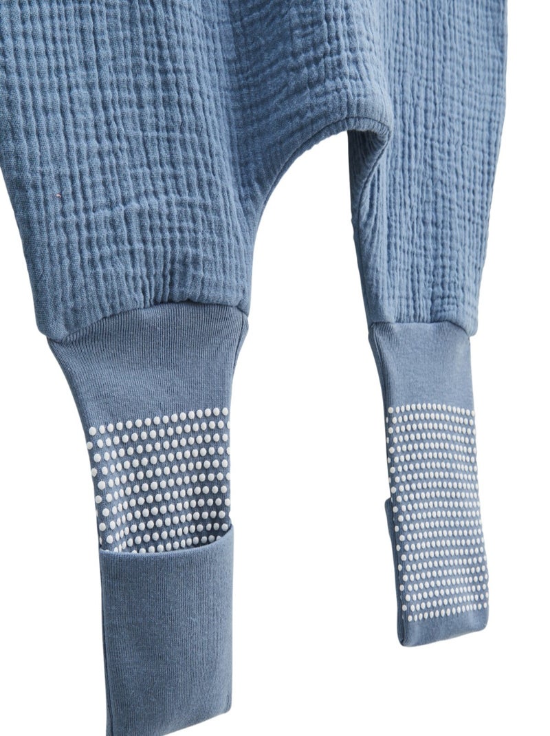 Turbulette d'été en gaze de coton avec pieds retroussables Bello Bleu - Kiabi