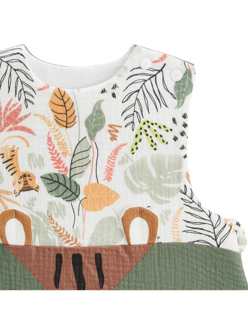 Turbulette d'été en gaze de coton avec pieds retroussables Dumbea Kaki - Kiabi