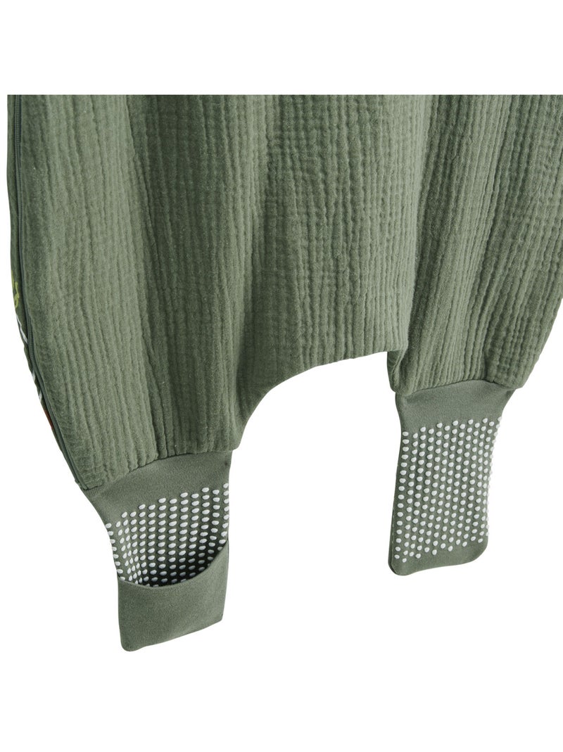 Turbulette d'été en gaze de coton avec pieds retroussables Dumbea Kaki - Kiabi