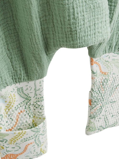 Turbulette d'été en gaze de coton avec pieds retroussables Kanha - Kiabi