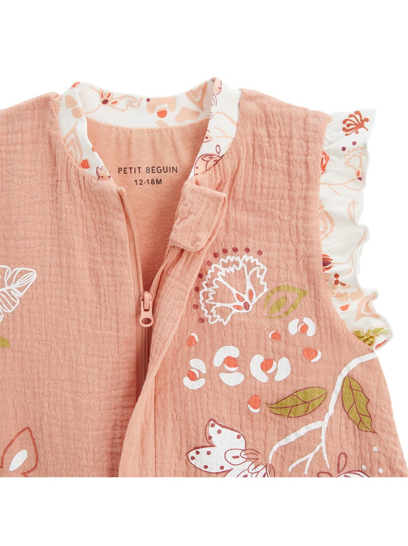 Turbulette d'été en gaze de coton avec pieds retroussables Mindanao Rose - Kiabi