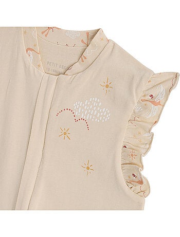 Turbulette d'été en gaze de coton avec pieds retroussables Poésie d'été