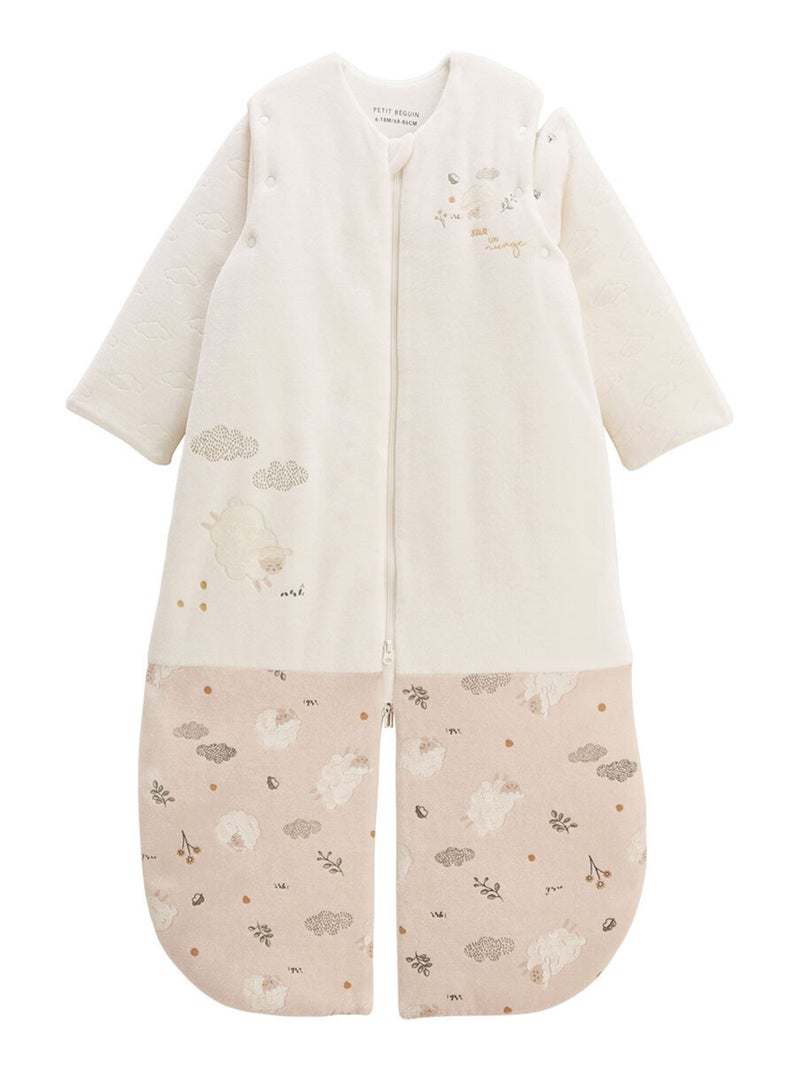 Turbulette d'hiver en velours avec manches amovibles et jambes séparables Câlins Ecru - Kiabi