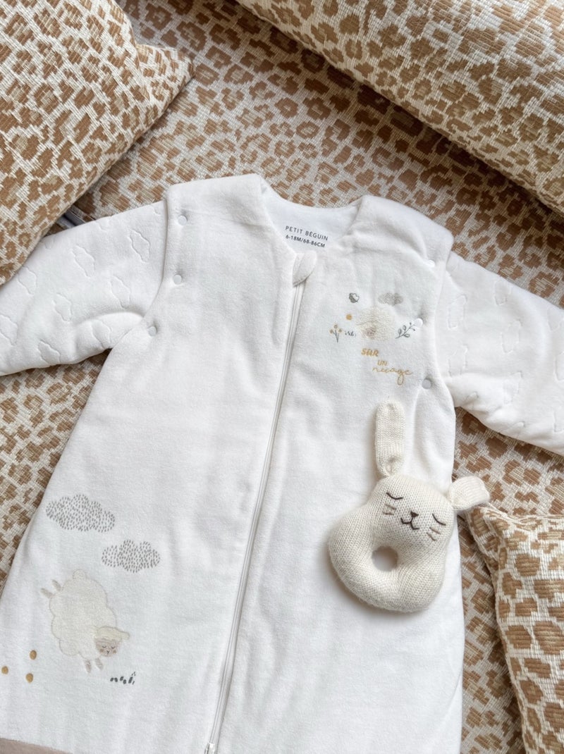 Turbulette d'hiver en velours avec manches amovibles et jambes séparables Câlins Ecru - Kiabi