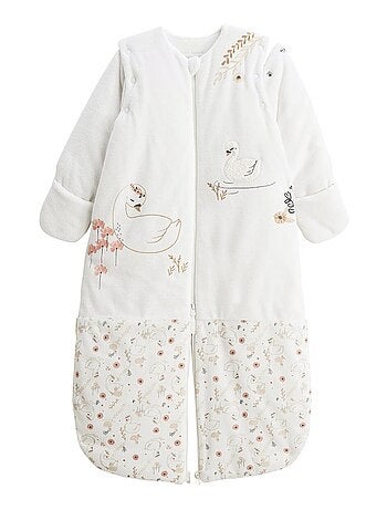 Turbulette d'hiver en velours avec manches amovibles et jambes séparables Perle