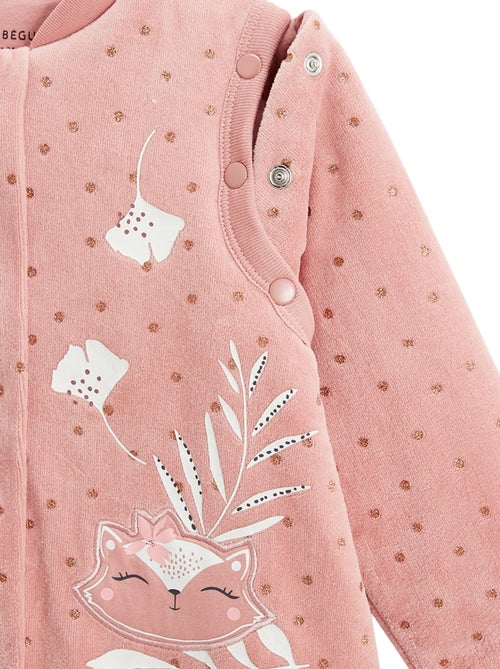 Turbulette d'hiver en velours avec pieds retroussables et manches amovibles bébé Rosa - Kiabi