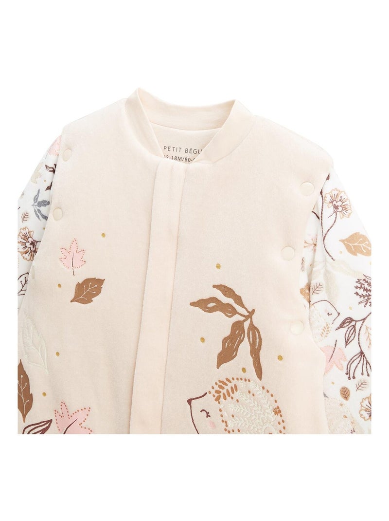 Turbulette d'hiver en velours avec pieds retroussables et manches amovibles Chincha Rose - Kiabi