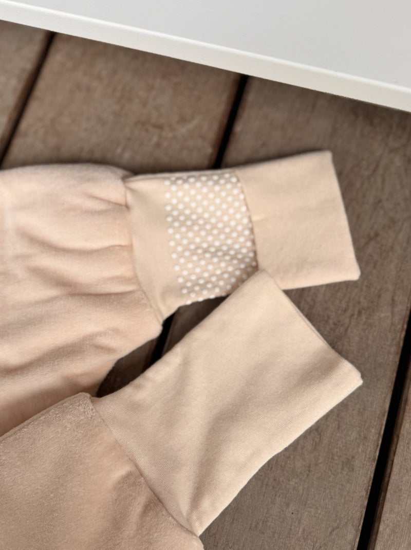 Turbulette d'hiver en velours avec pieds retroussables et manches amovibles Chincha Rose - Kiabi