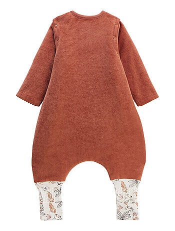 Turbulette d'hiver en velours avec pieds retroussables et manches amovibles Maloueg