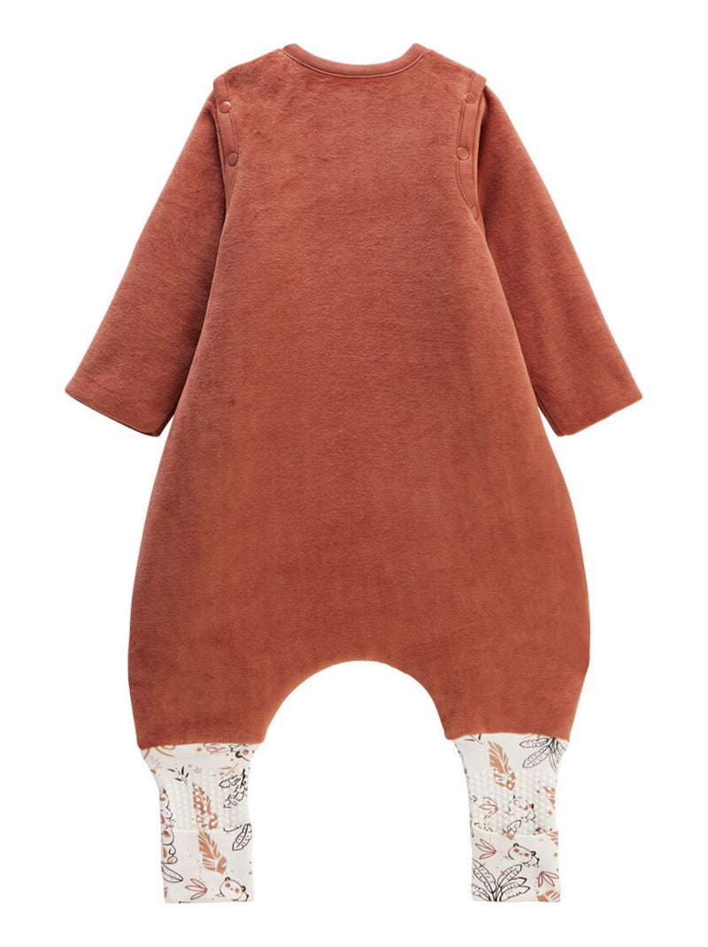 Turbulette d'hiver en velours avec pieds retroussables et manches amovibles Maloueg Marron - Kiabi
