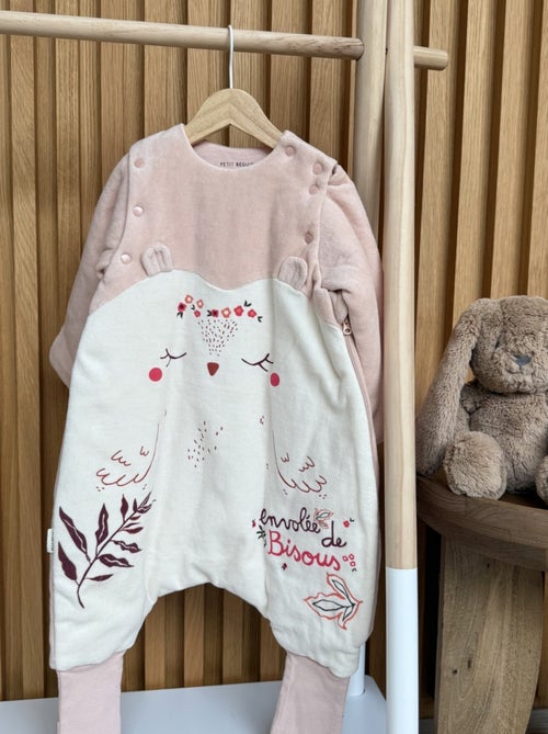 Turbulette d'hiver en velours avec pieds retroussables et manches amovibles Manouk - Kiabi