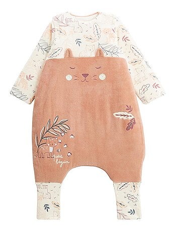 Turbulette d'hiver en velours avec pieds retroussables et manches amovibles Matcha