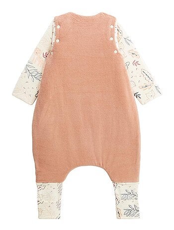 Turbulette d'hiver en velours avec pieds retroussables et manches amovibles Matcha