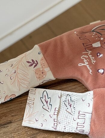 Turbulette d'hiver en velours avec pieds retroussables et manches amovibles Matcha