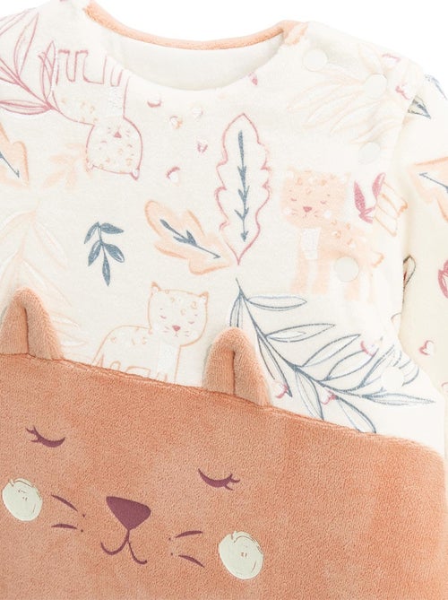 Turbulette d'hiver en velours avec pieds retroussables et manches amovibles Matcha - Kiabi